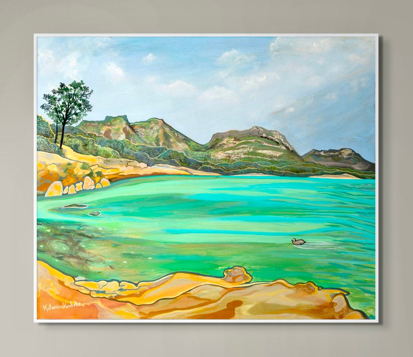 'Honeymoon Bay and the Little Drifter' canvas print