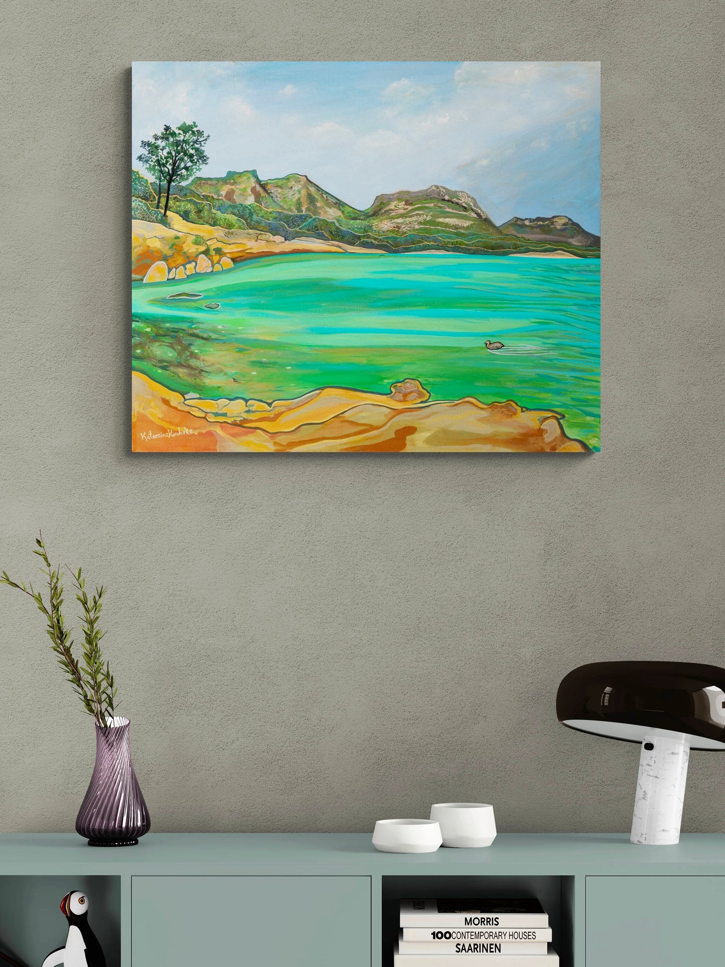 'Honeymoon Bay and the Little Drifter' canvas print