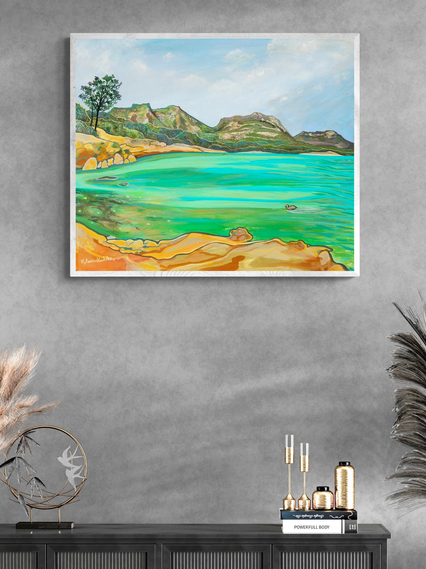 'Honeymoon Bay and the Little Drifter' canvas print