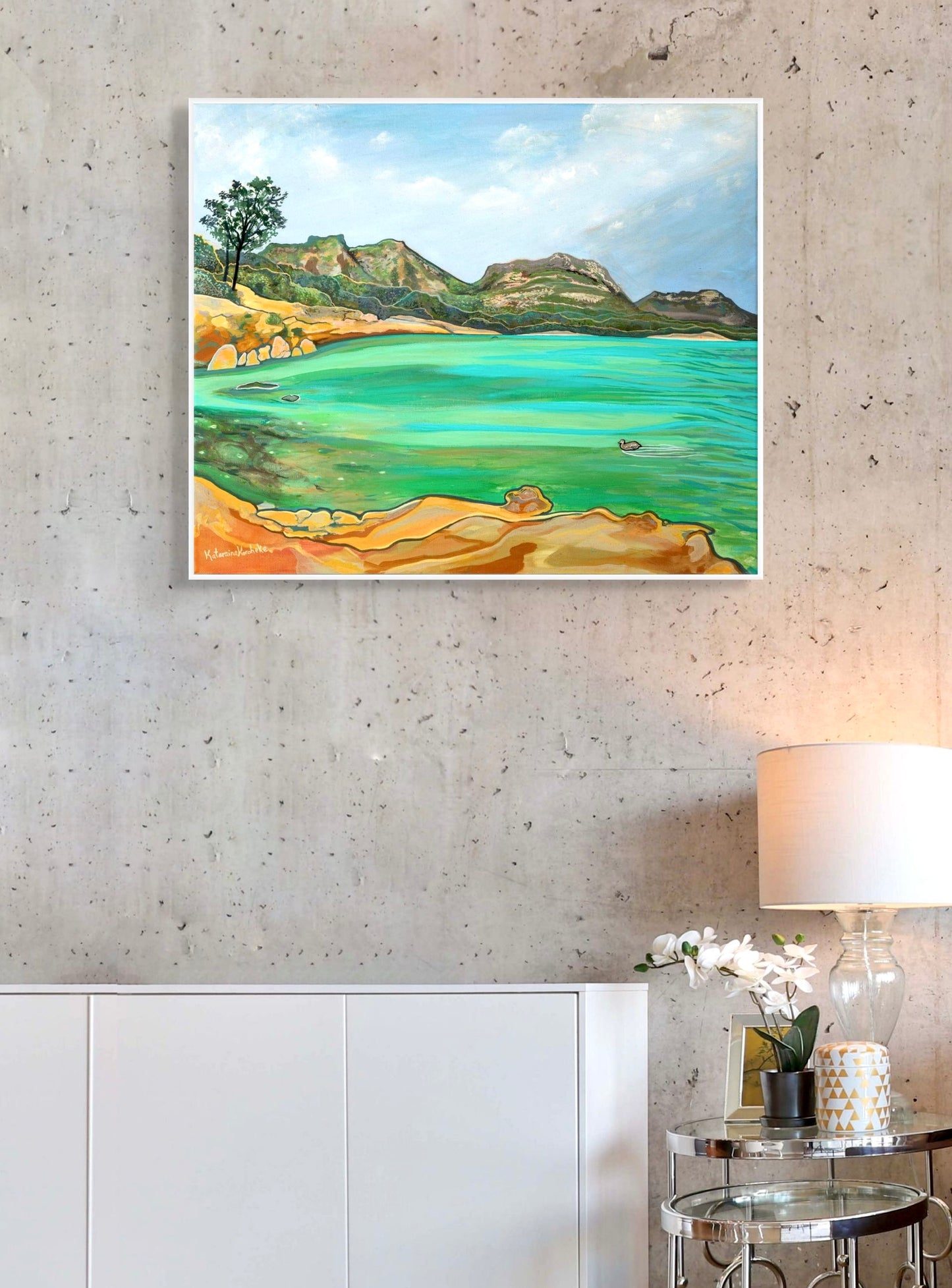 'Honeymoon Bay and the Little Drifter' canvas print